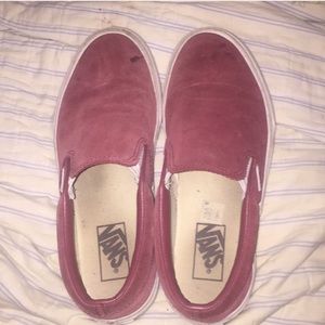 maroon slip on vans